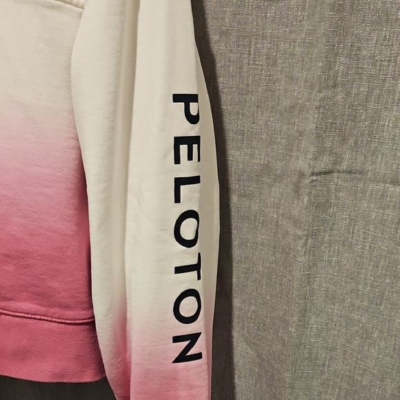 Peloton Women's Pink and White Ombre Half Zip Sweatshirt - Picture 4 of 16